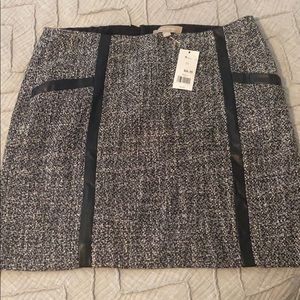 Black and white tweed mini skirt
